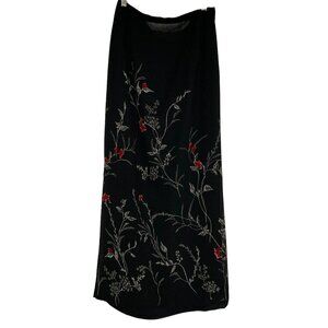 Hunt Club‎ Size 10 skirt Long black maxi floral vines straight Y2K 90s